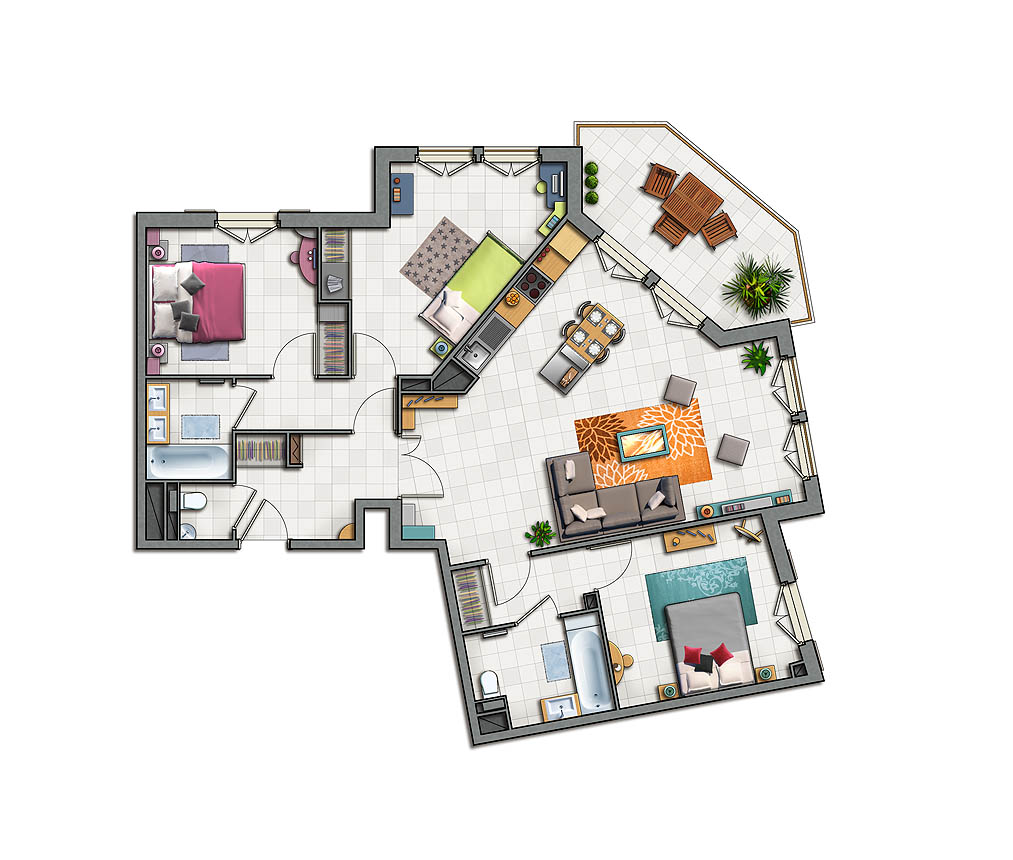 plan appartement maison - immobilier - programme SECRET GARDEN