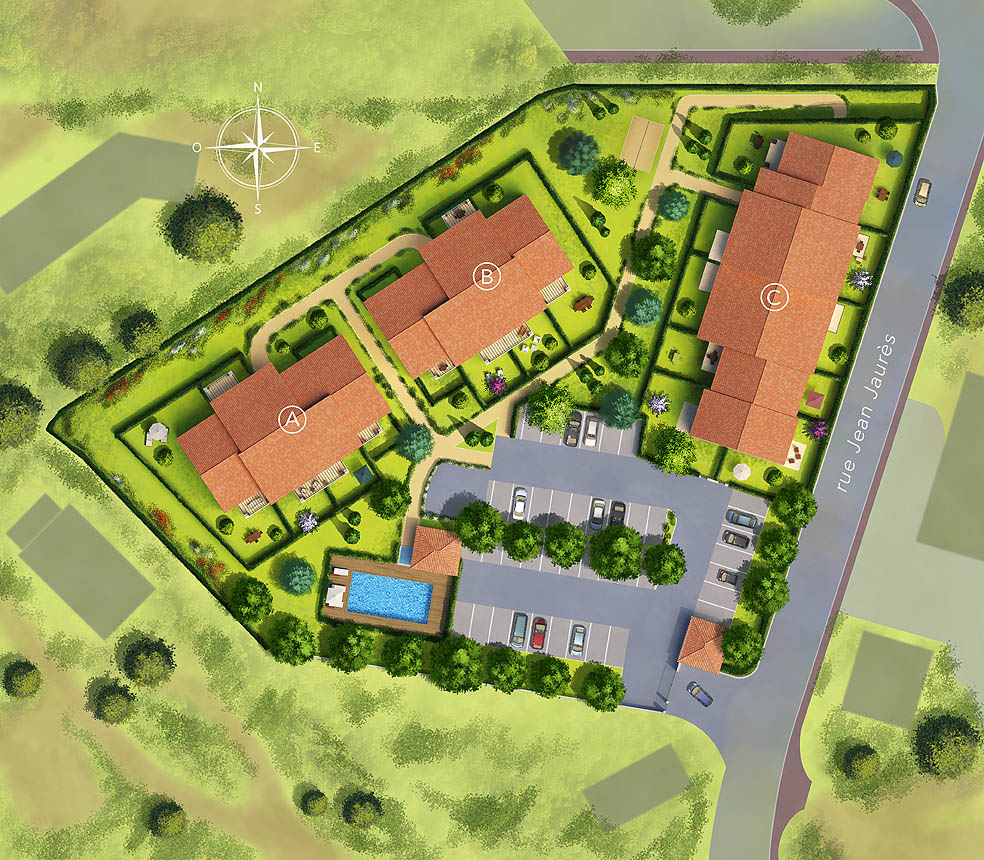 plan de masse - immobilier - programme ÉCRIN VERT