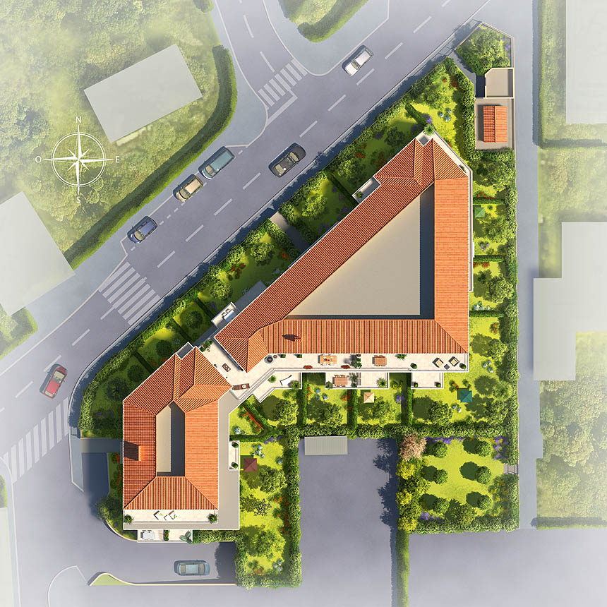 plan de masse - immobilier - programme VERGER LAURENTIN