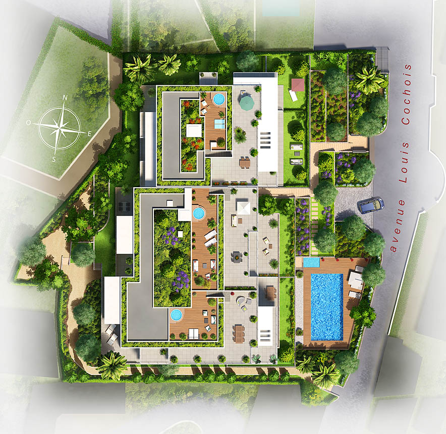 plan de masse - immobilier - programme BAY HORIZON